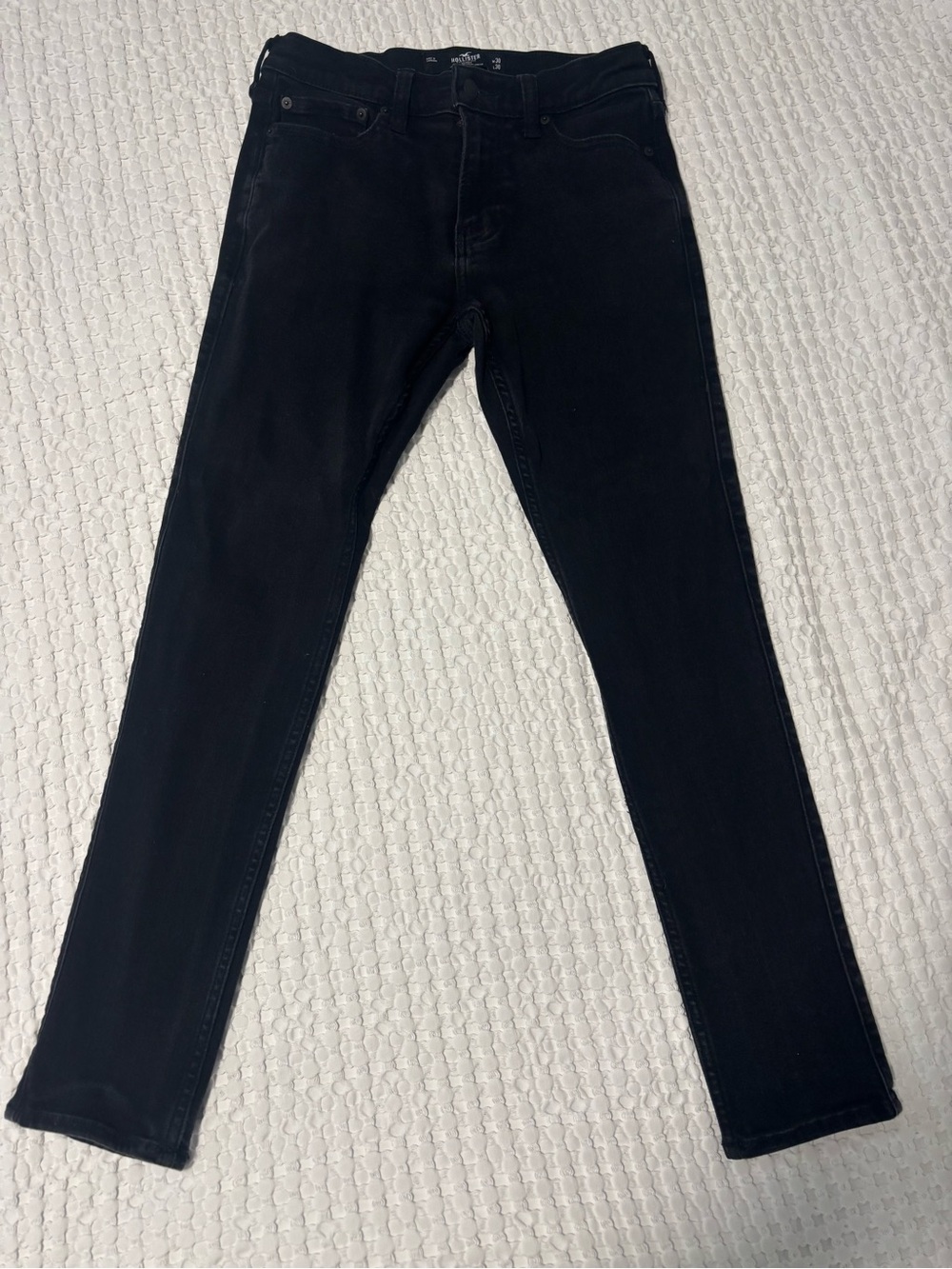 Hollister Men's Skinny Jeans - True Black Stretch Denim 30x30